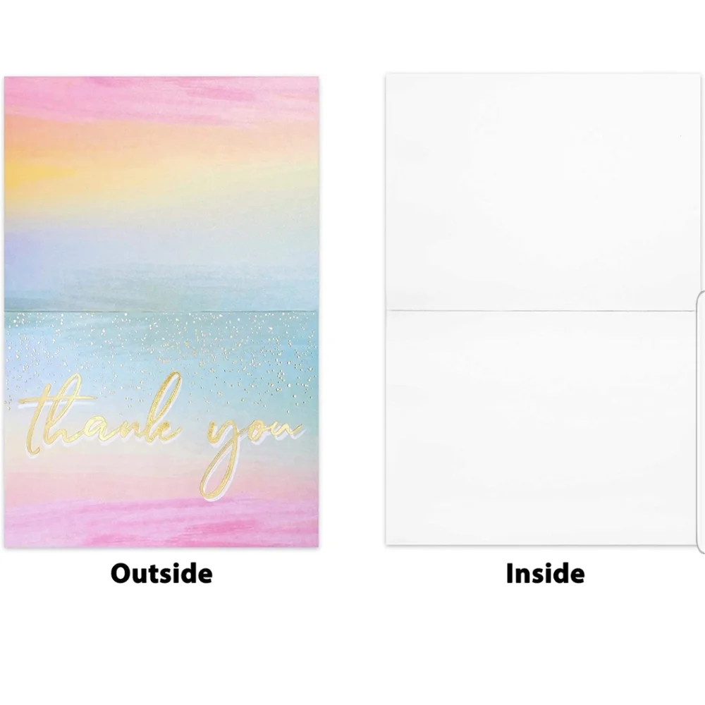 10 ct  Thank You Cards -Elegant Watercolor…